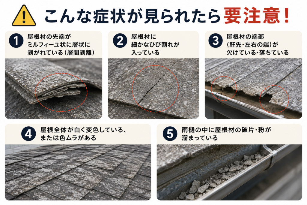 アスベストの屋根症状が見られる場合は要注意