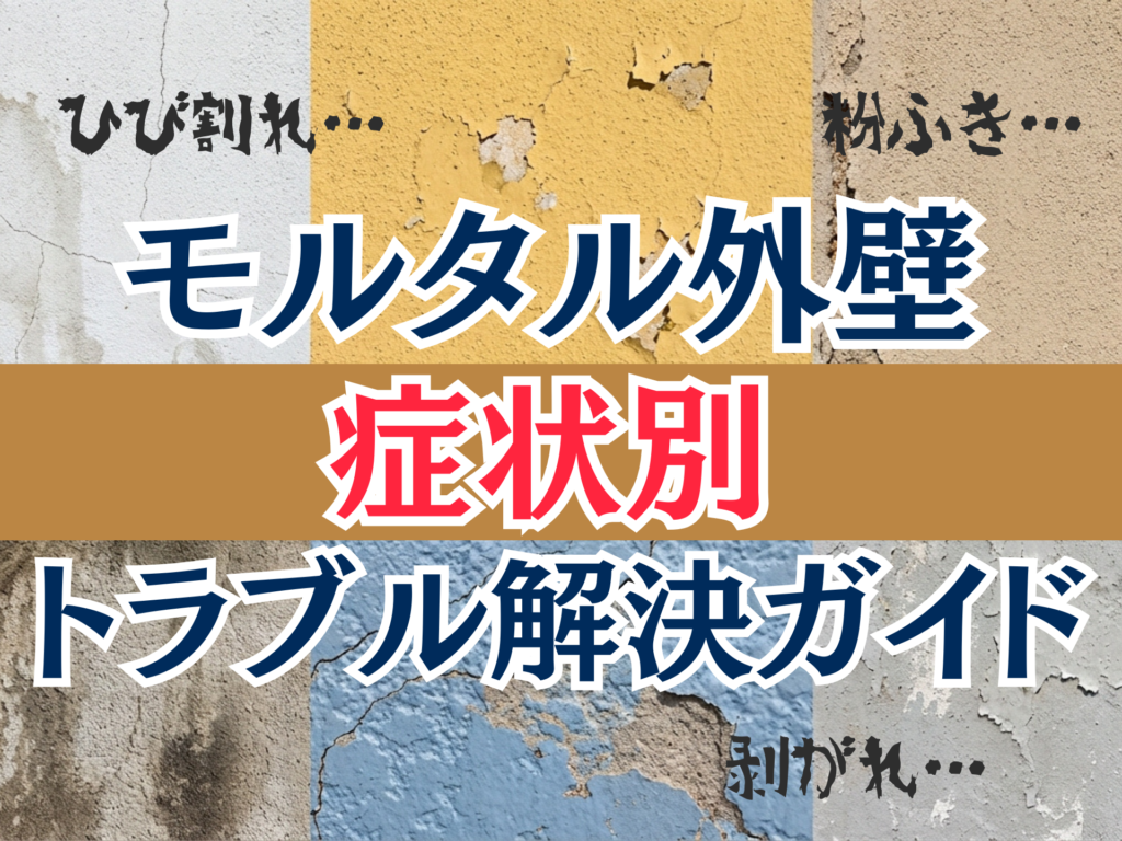 【プロ直伝】モルタル外壁の症状別トラブル解決ガイド完全版｜ひび割れ・粉ふき・剥がれ…「これ大丈夫？」を5分で判断