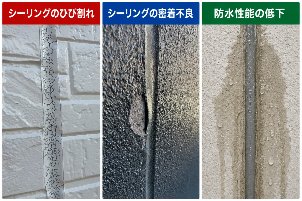 半渇きによっておこるシーリングのリスクの画像