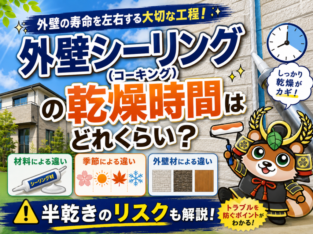 外壁シーリング（コーキング）の乾燥時間はどれくらい？材料・季節・外壁材による違いと半乾きのリスク
