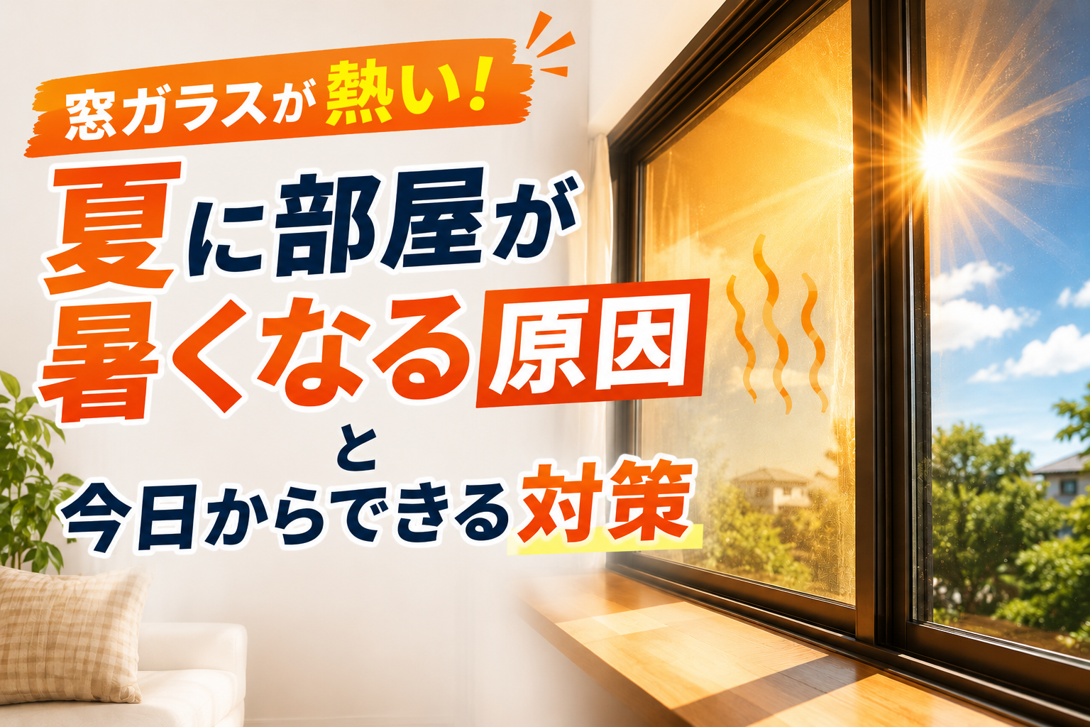 窓ガラスが熱い！夏に部屋が暑くなる原因と今日からできる対策
