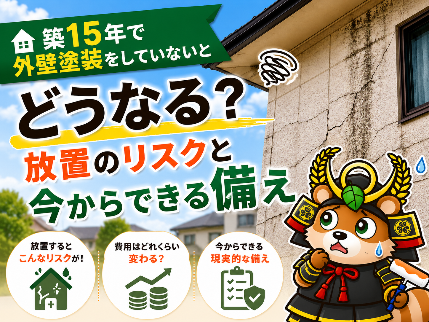 築15年で外壁塗装をしていないとどうなる？放置のリスクと今からできる備え